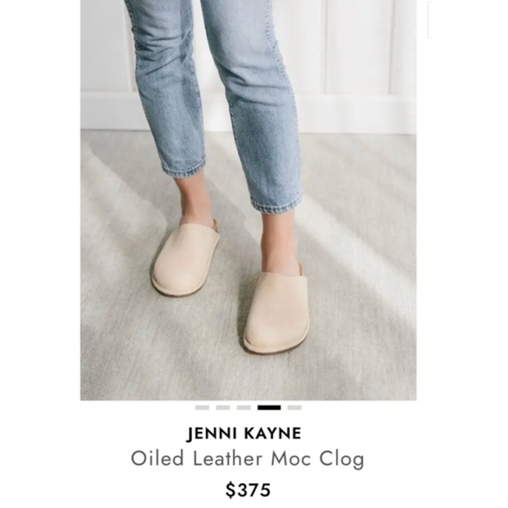 NEW Jenni Kayne Tan Oiled Leather Moc Clog Mules 37 / 7